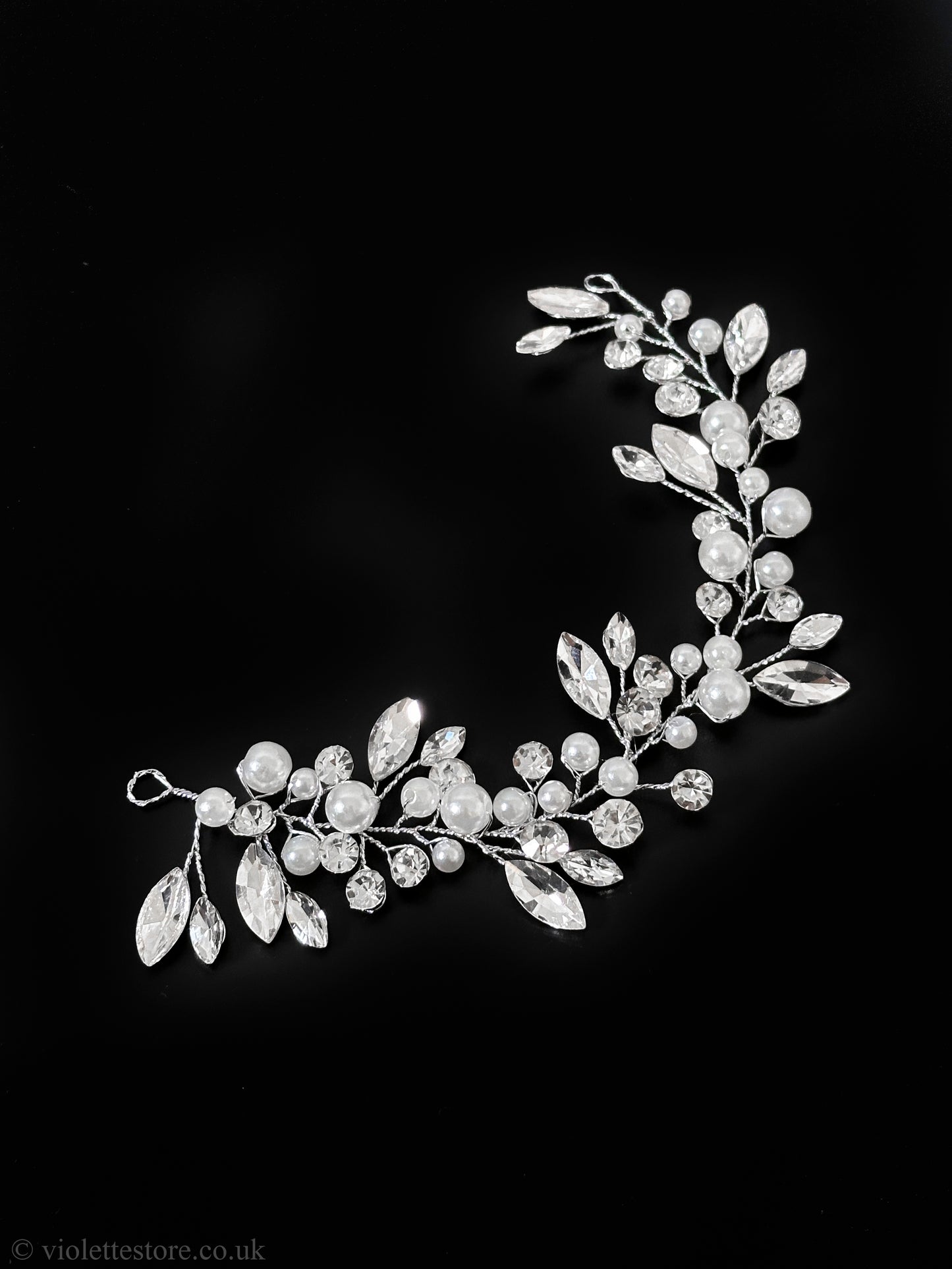 Pearl and Rhinestones Hair Vine