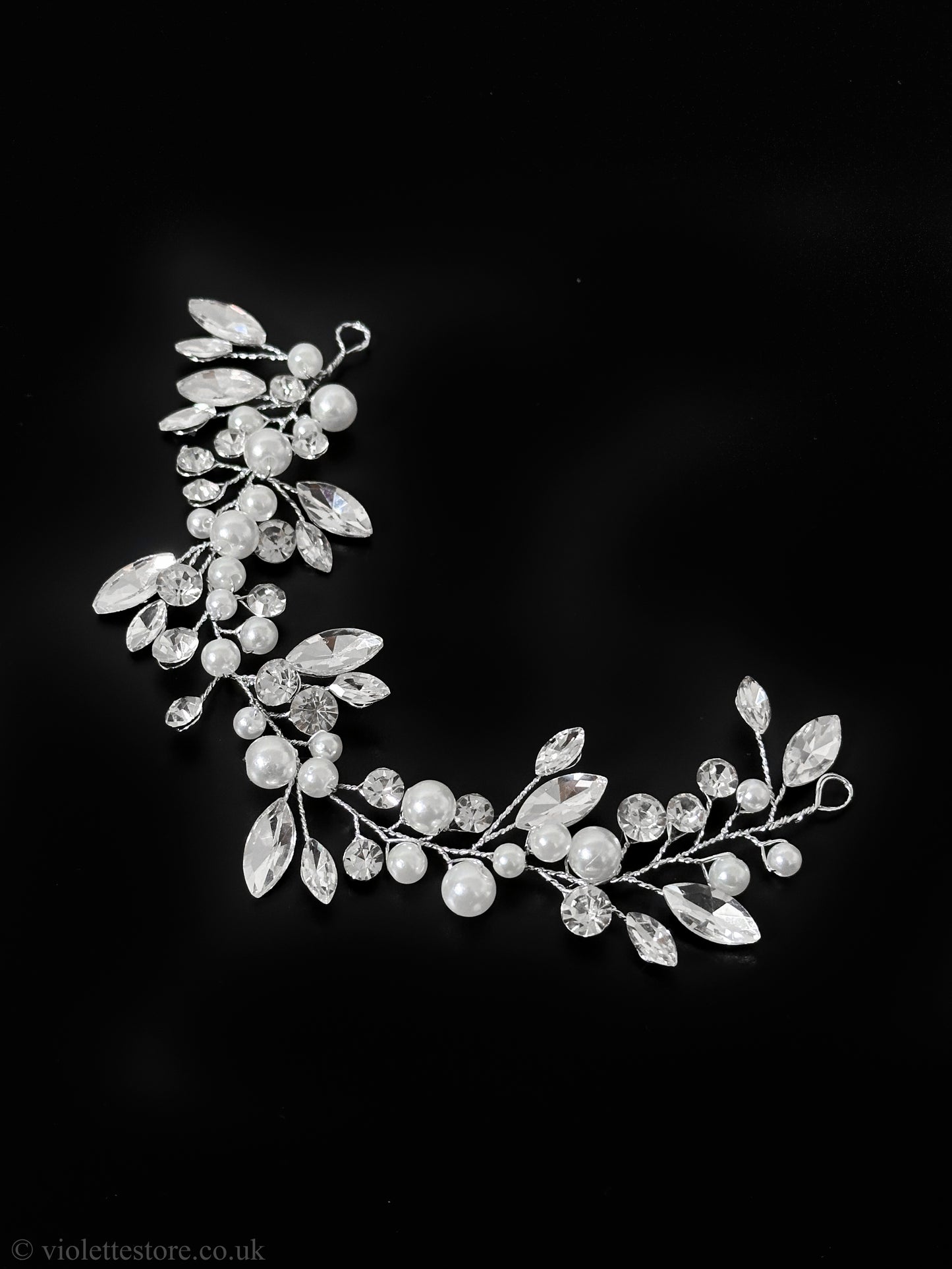 Pearl and Rhinestones Hair Vine