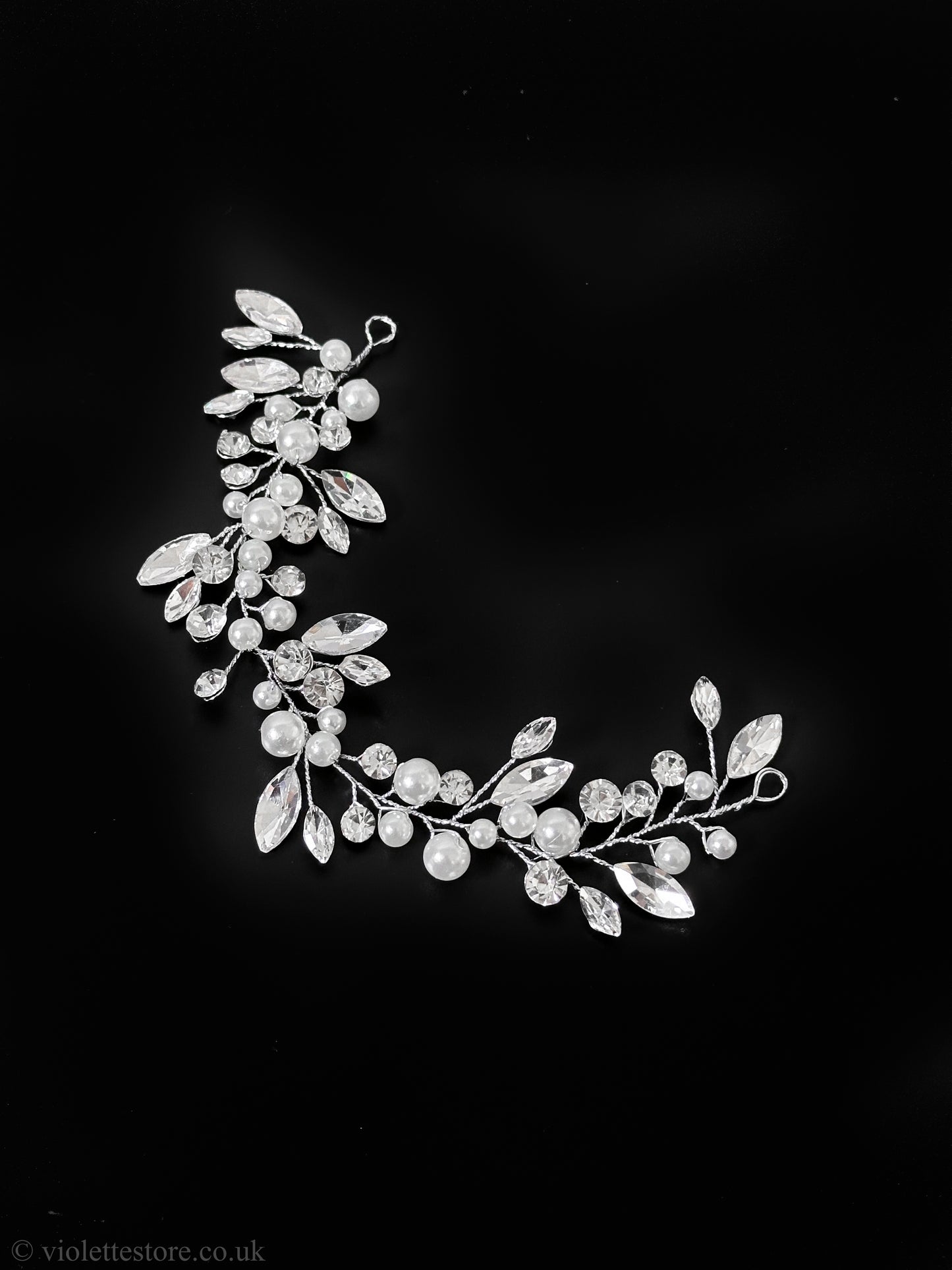 Pearl and Rhinestones Hair Vine