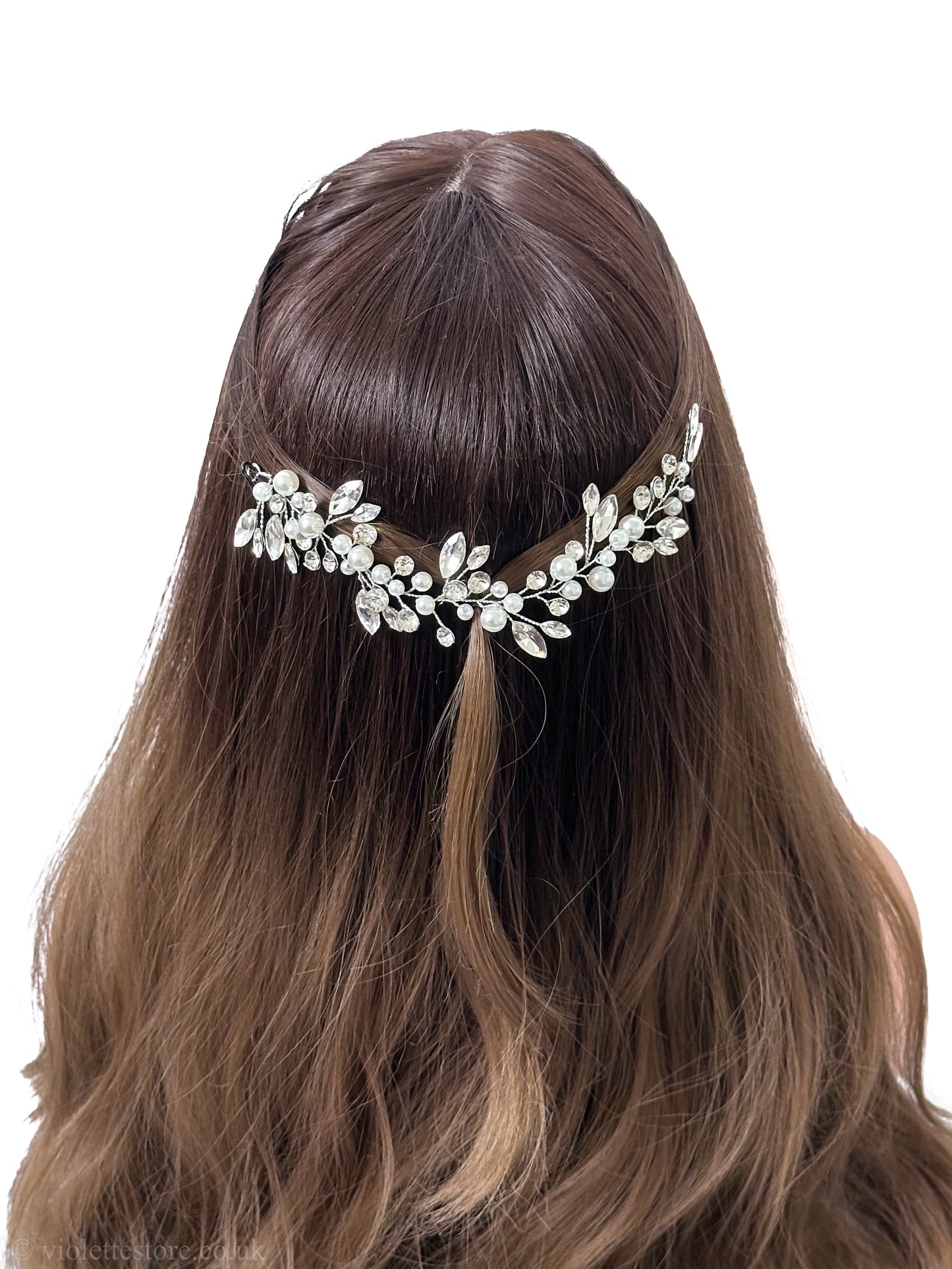Pearl and Rhinestones Hair Vine