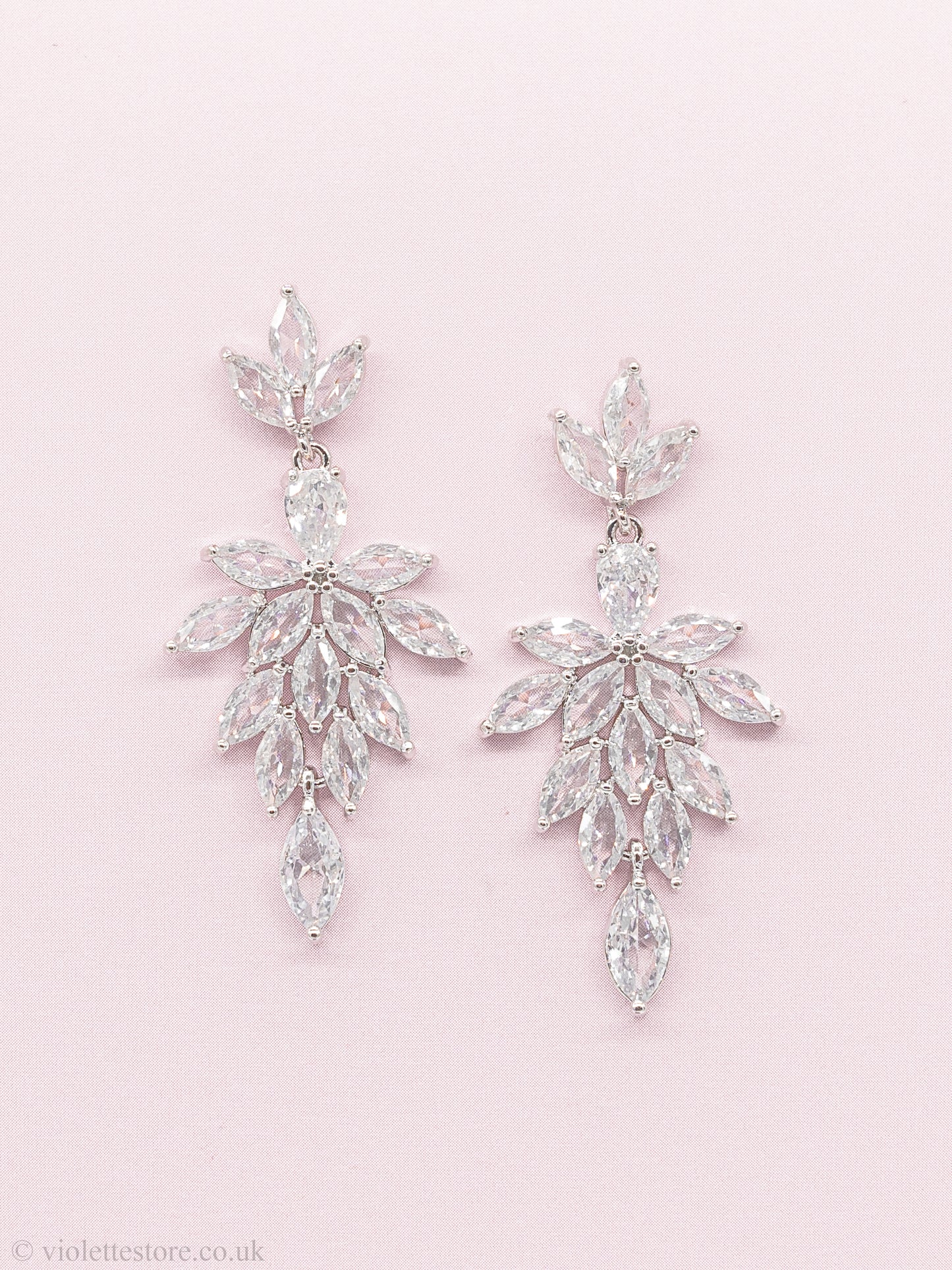Evelyn CZ Silver Earrings