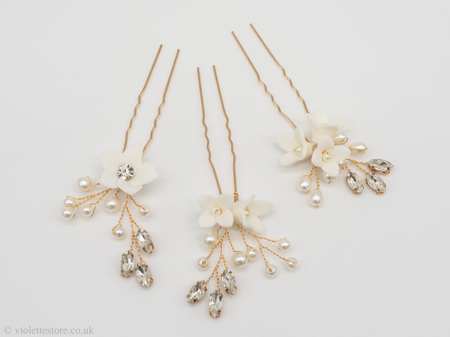 Floral Hair Pins for Brides and Bridesmaids.