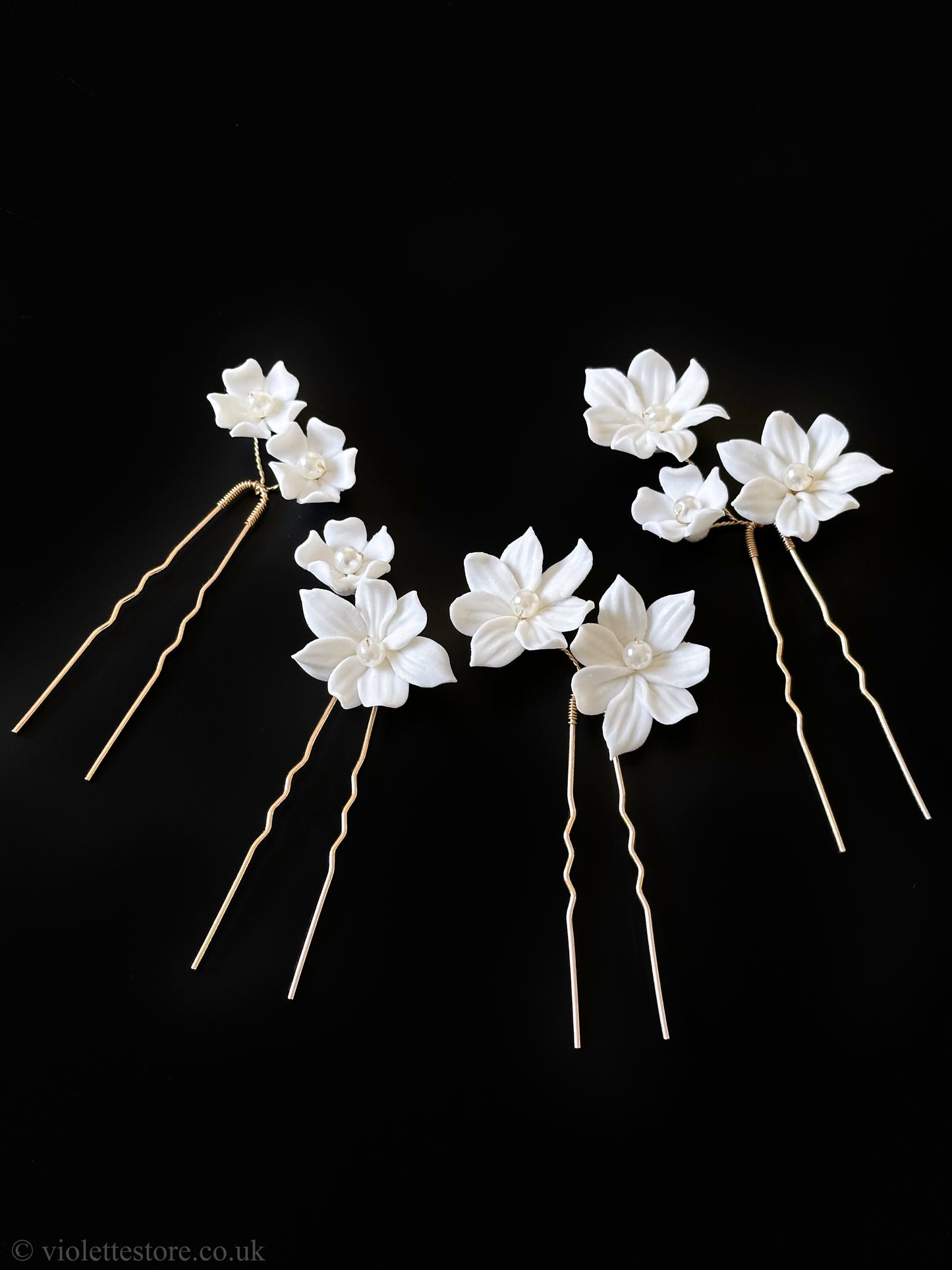 Set of 4 Ceramic Hair Pins