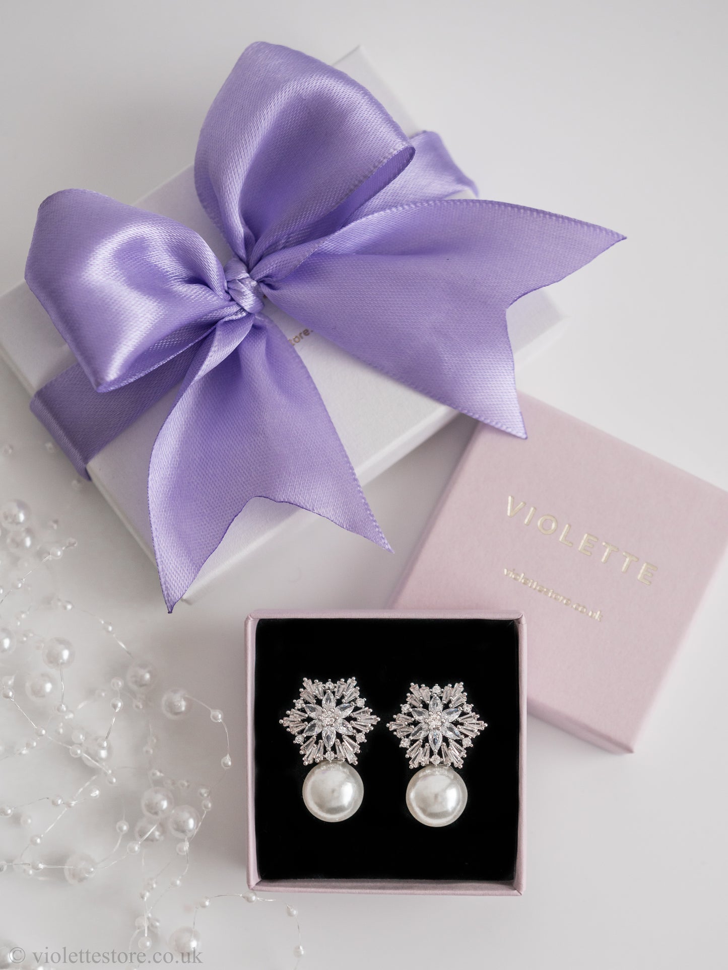 Flora Silver CZ Stud Earrings