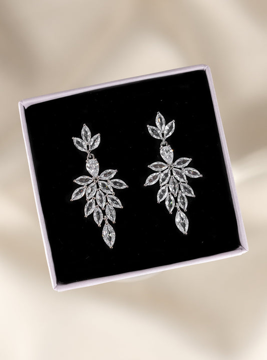 Evelyn CZ Silver Earrings