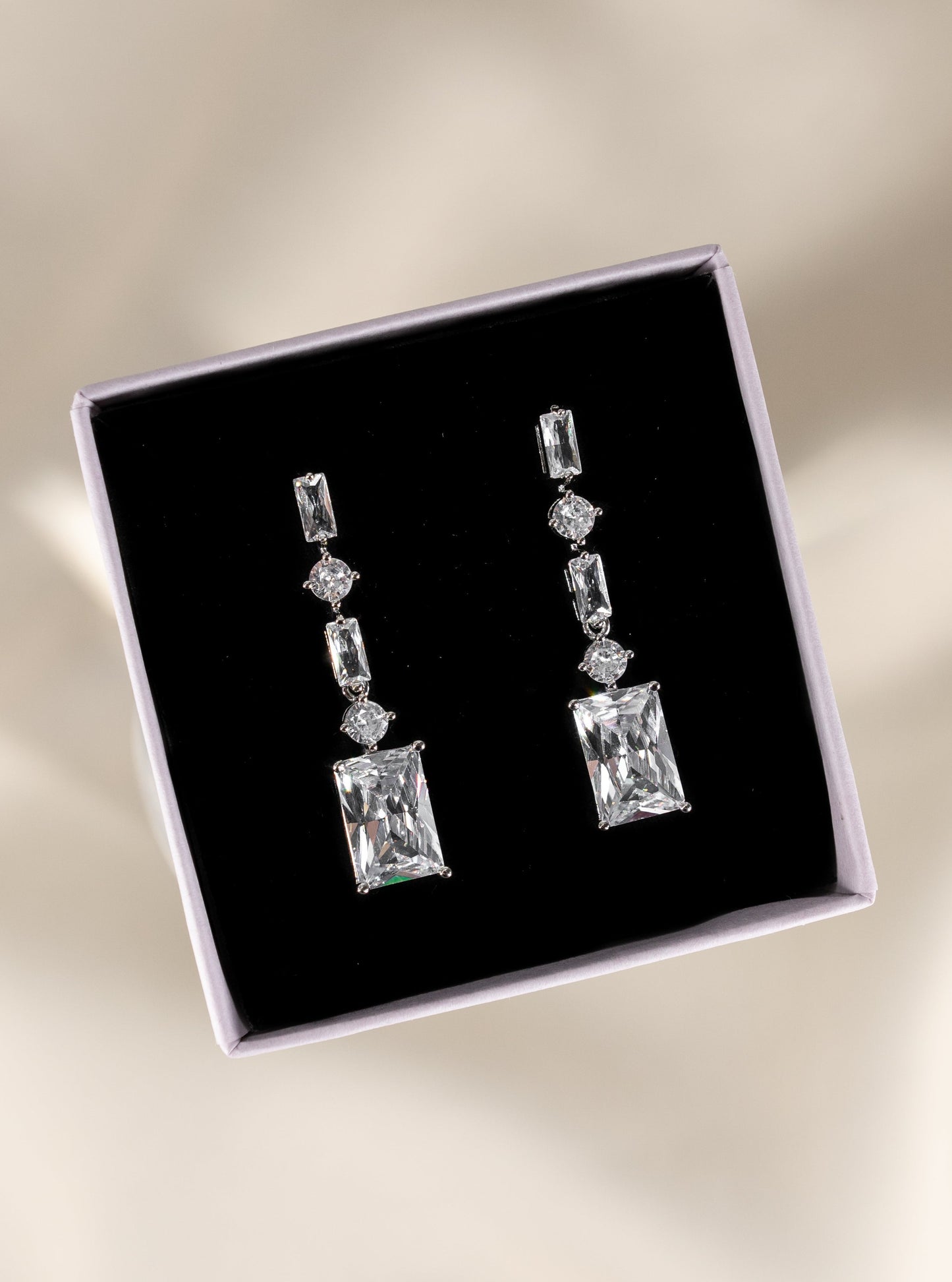 Mila Silver Crystal Earrings