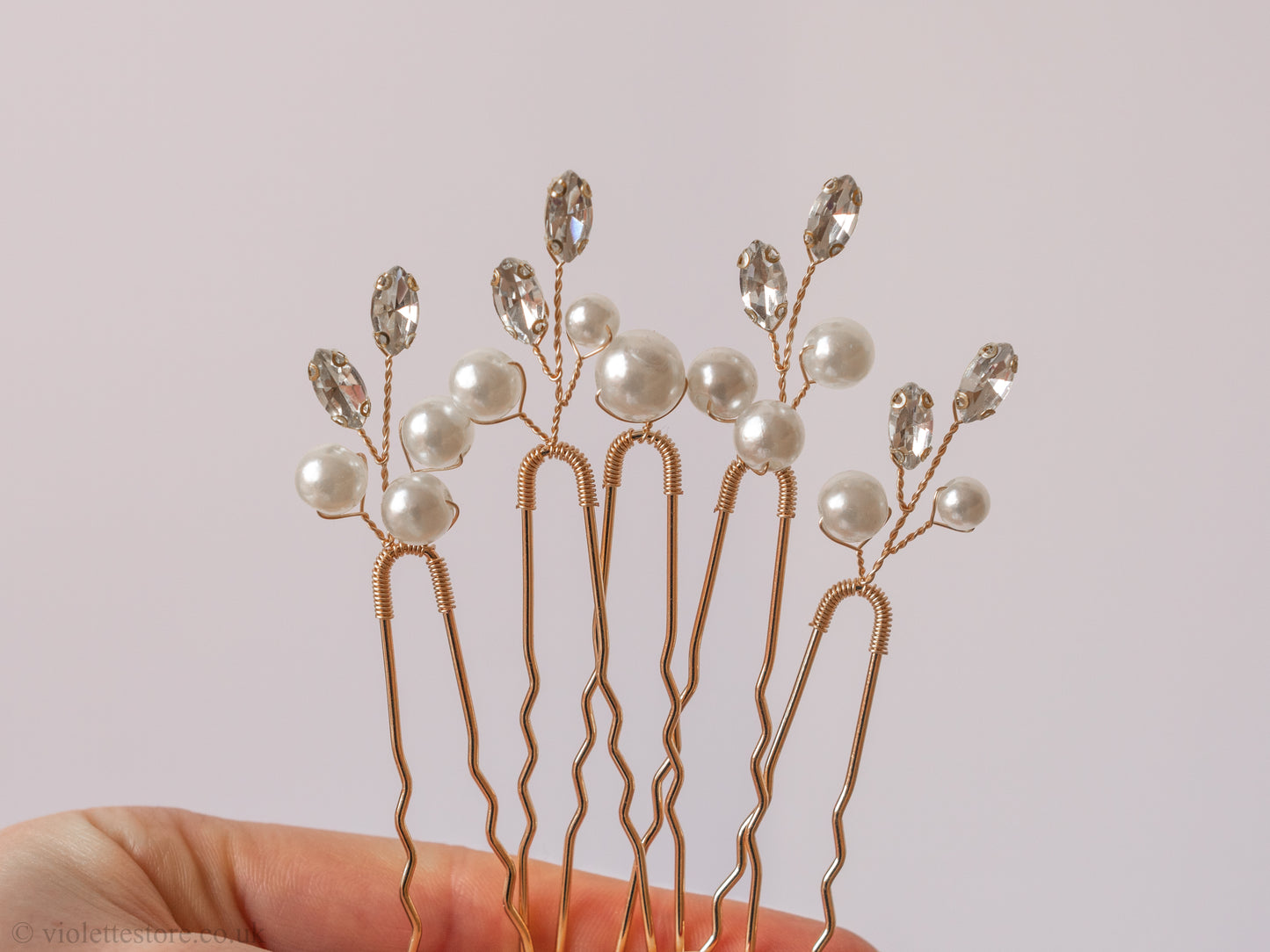 Set of 5 Gold Hair Pins