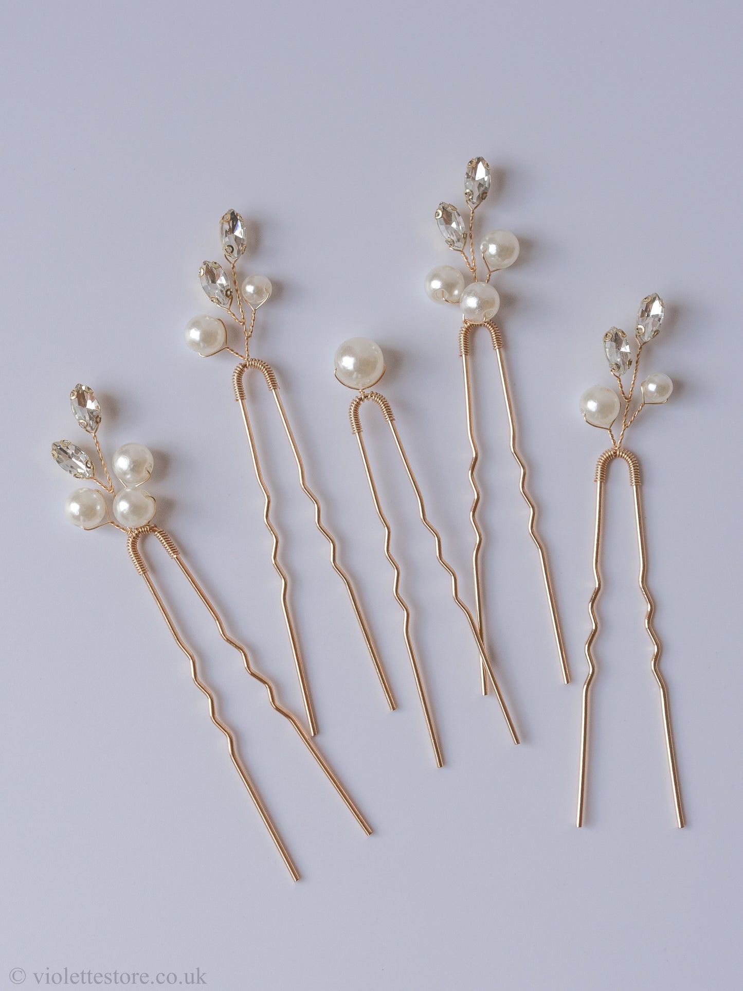 Set of 5 Gold Hair Pins