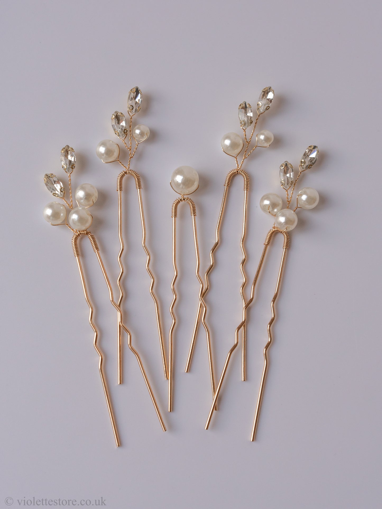 Set of 5 Gold Hair Pins