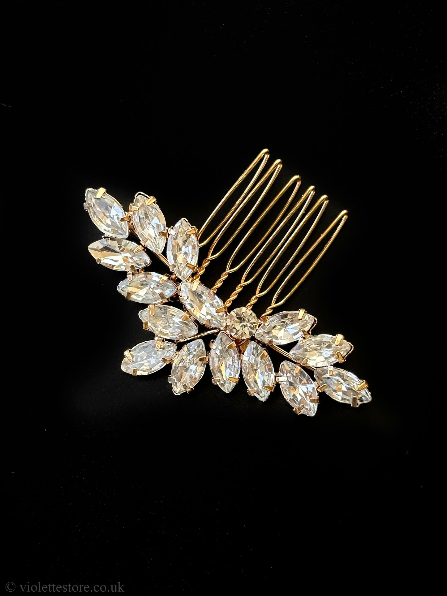 Gold Crystal Hair Comb