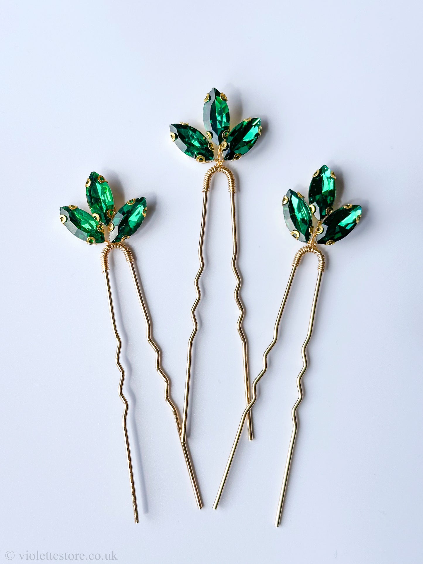 Ava Set of 3 Crystal Hair Pins