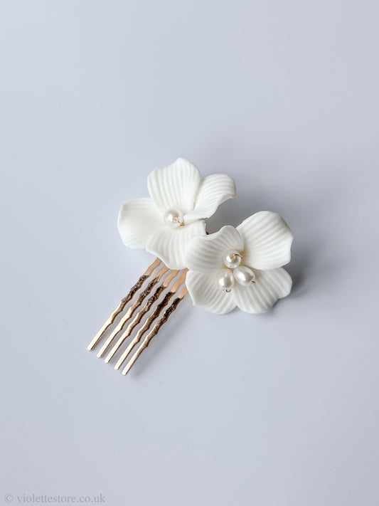 Porcelain Bridal Side Hair Comb