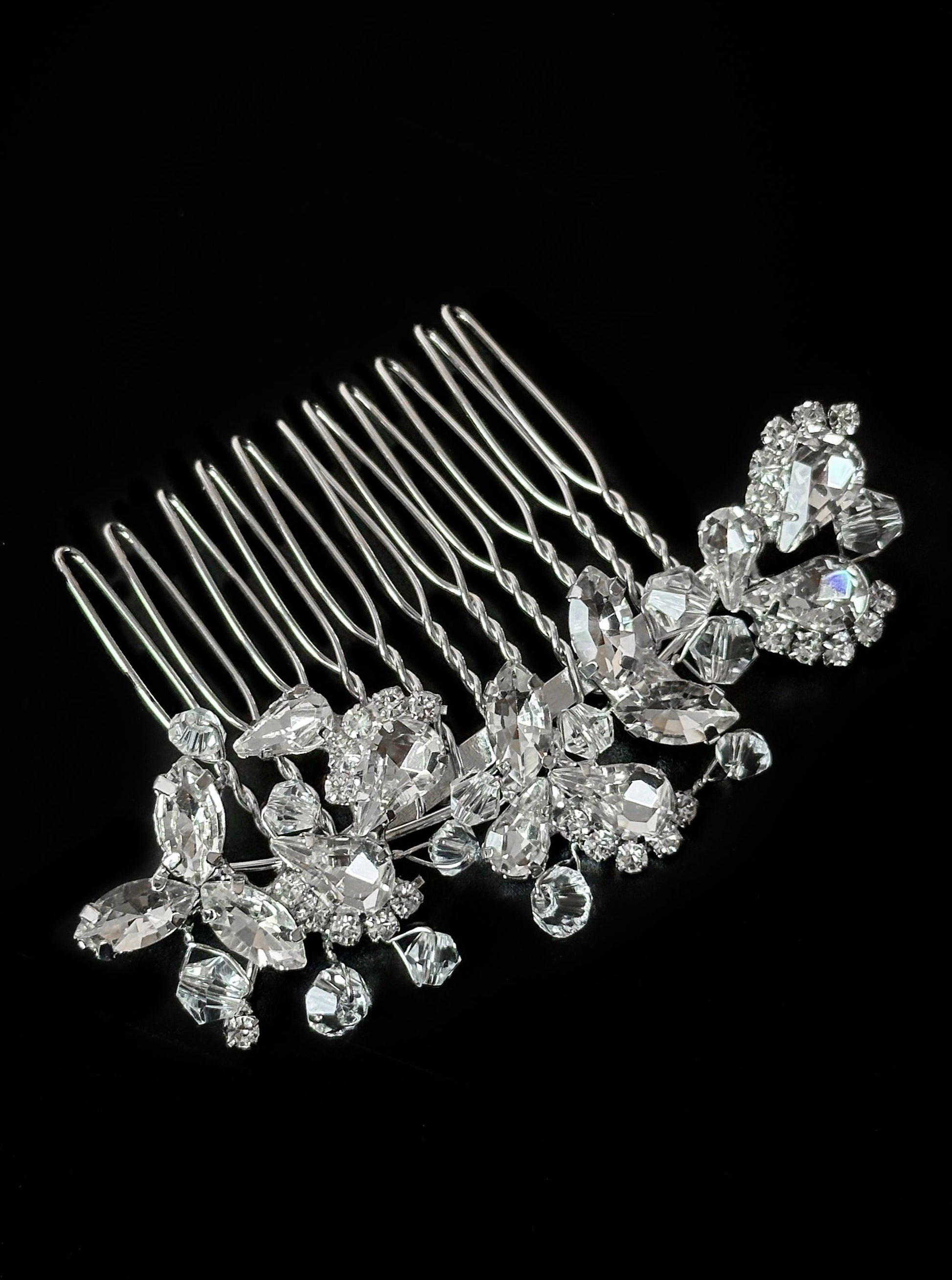 Silver Hair Comb for Bride