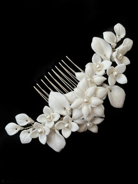 Floral Hair Comb for Brides