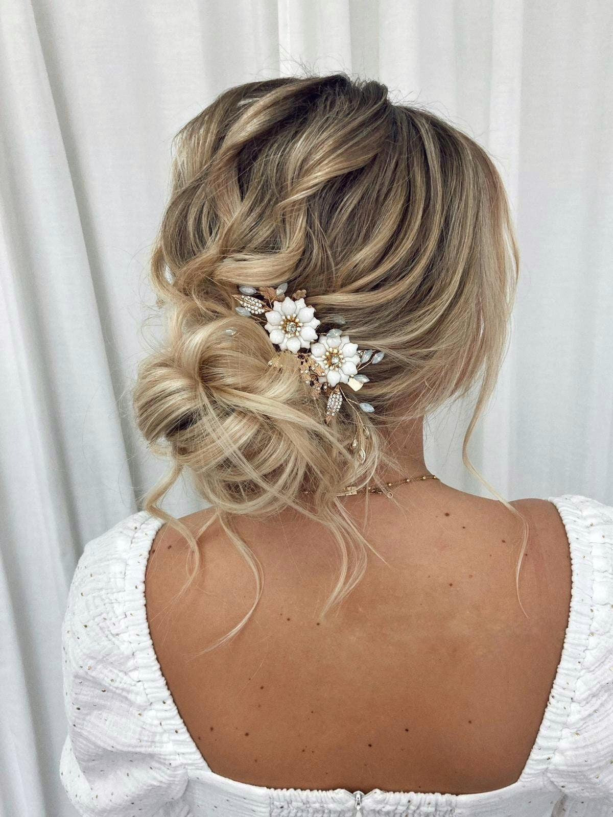 White Flower Clip