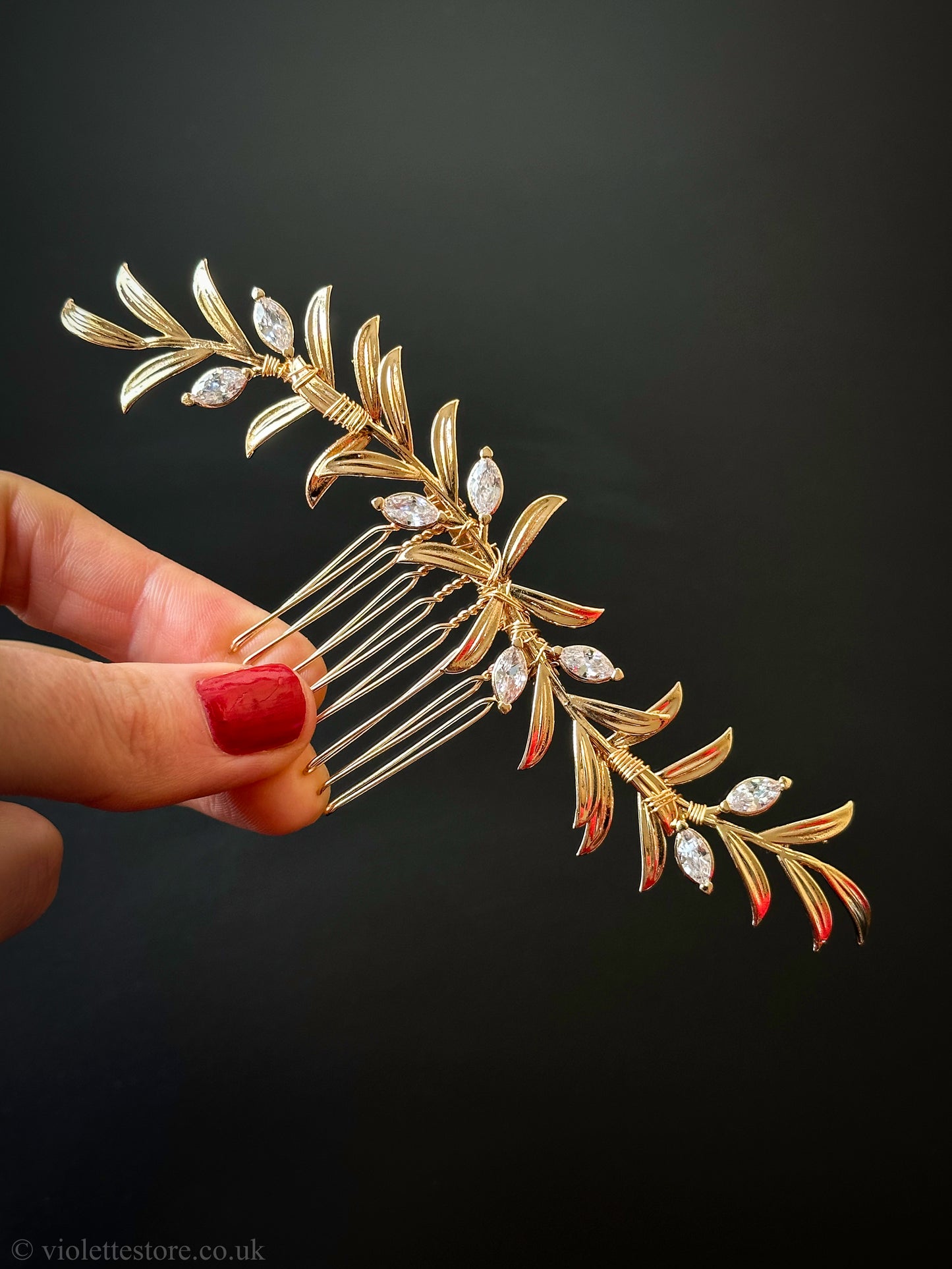 Gold Wedding Hair Comb