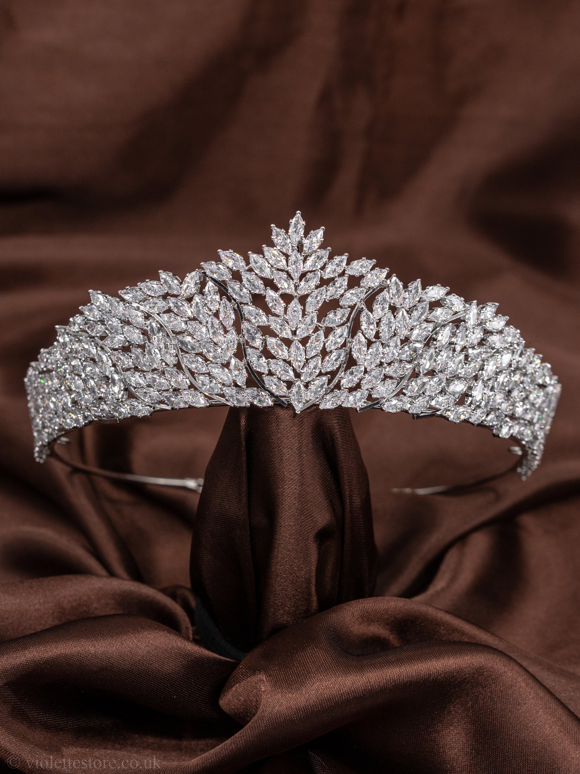 luxury silver tiara, wedding tiara and crown