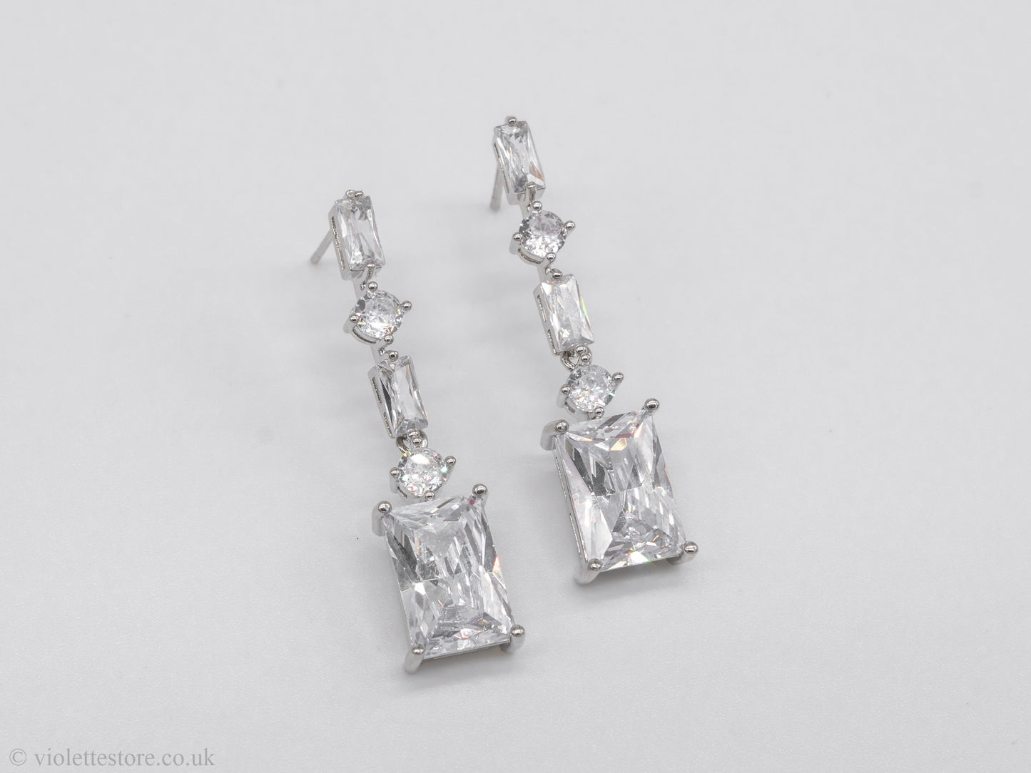 Mila Silver Crystal Earrings