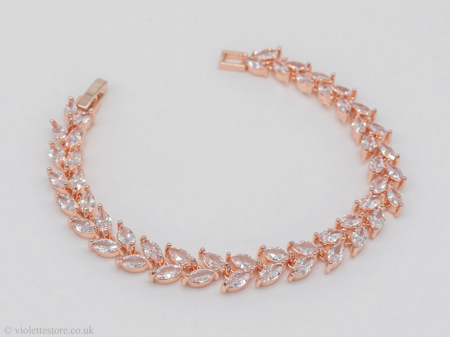 rose gold bracelet, crystal bracelet