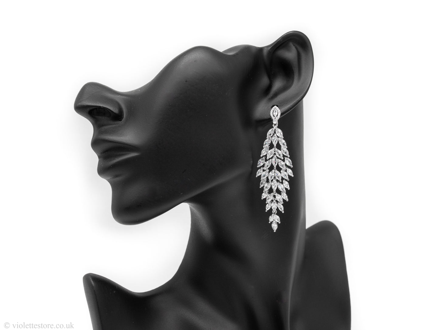 bridal silver earrings