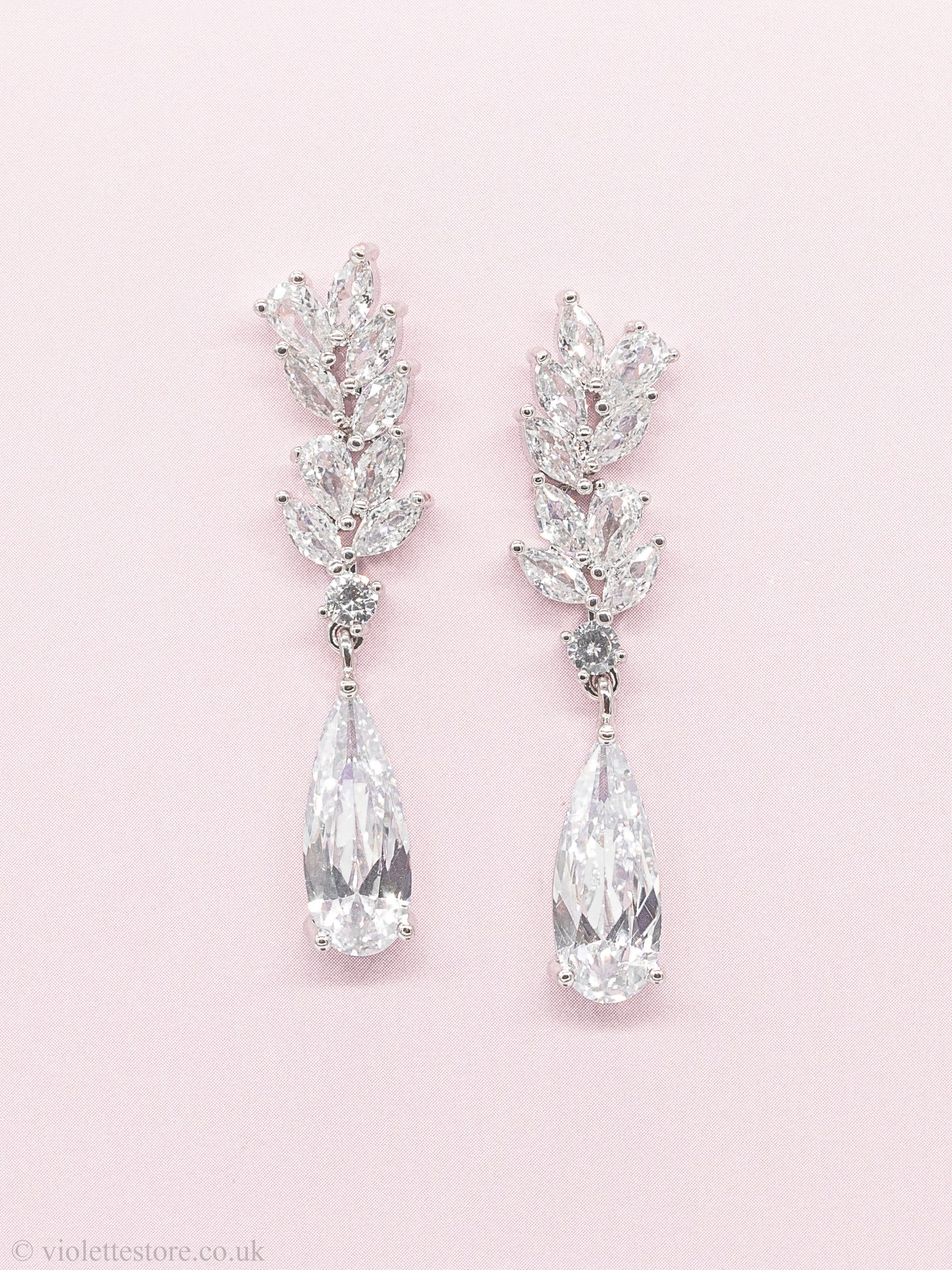 Erin CZ Silver Earrings