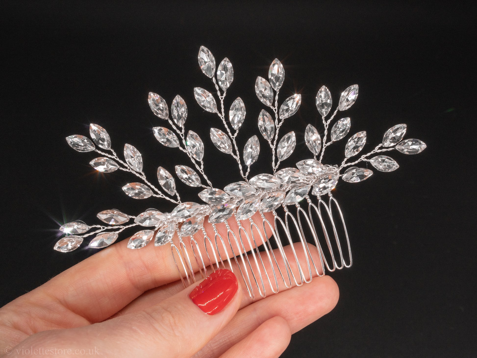 silver hair accessories for brides and bridesmaids