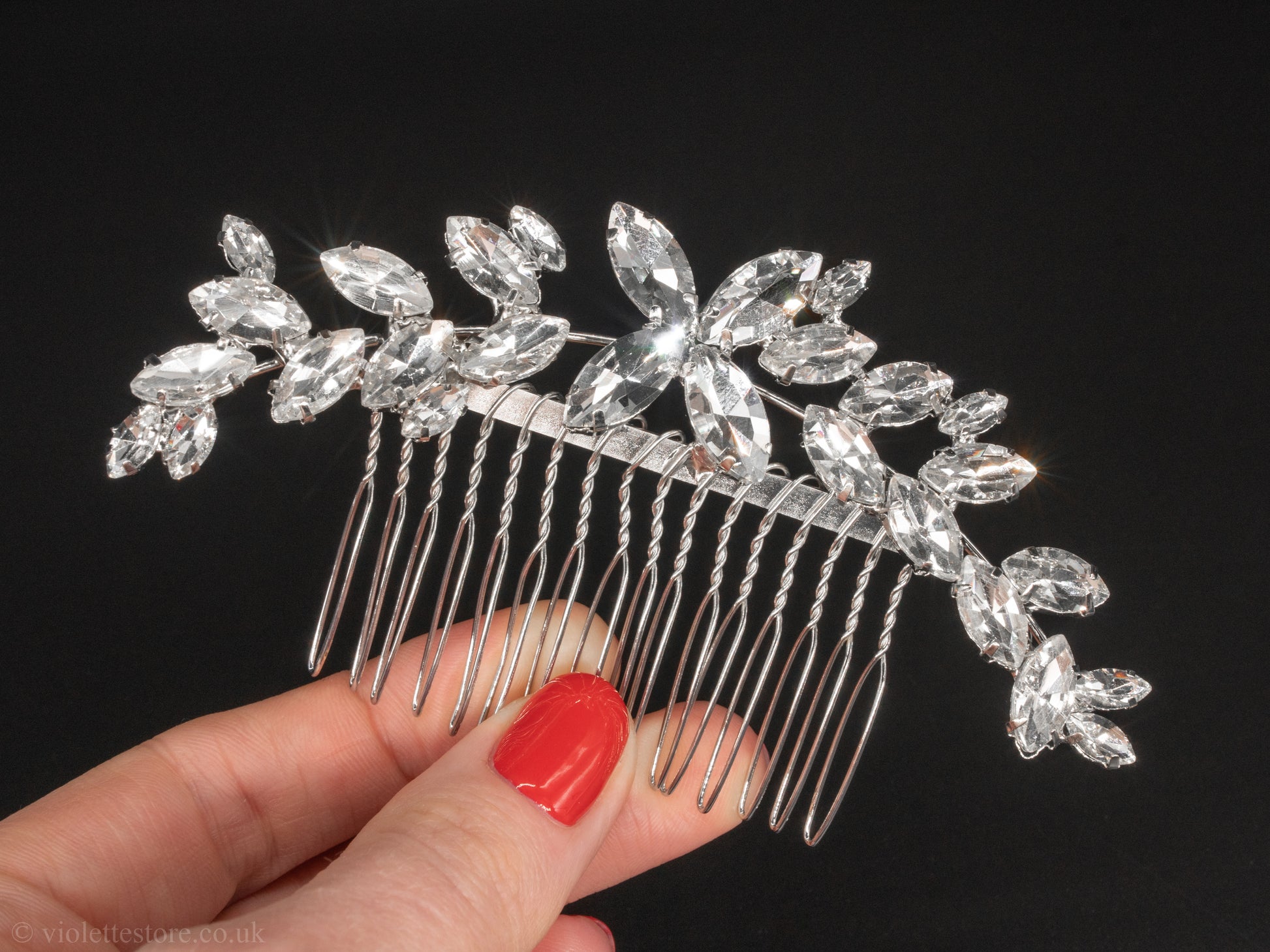 silver hair piece for brides and bridesmaids, wedding hair piece