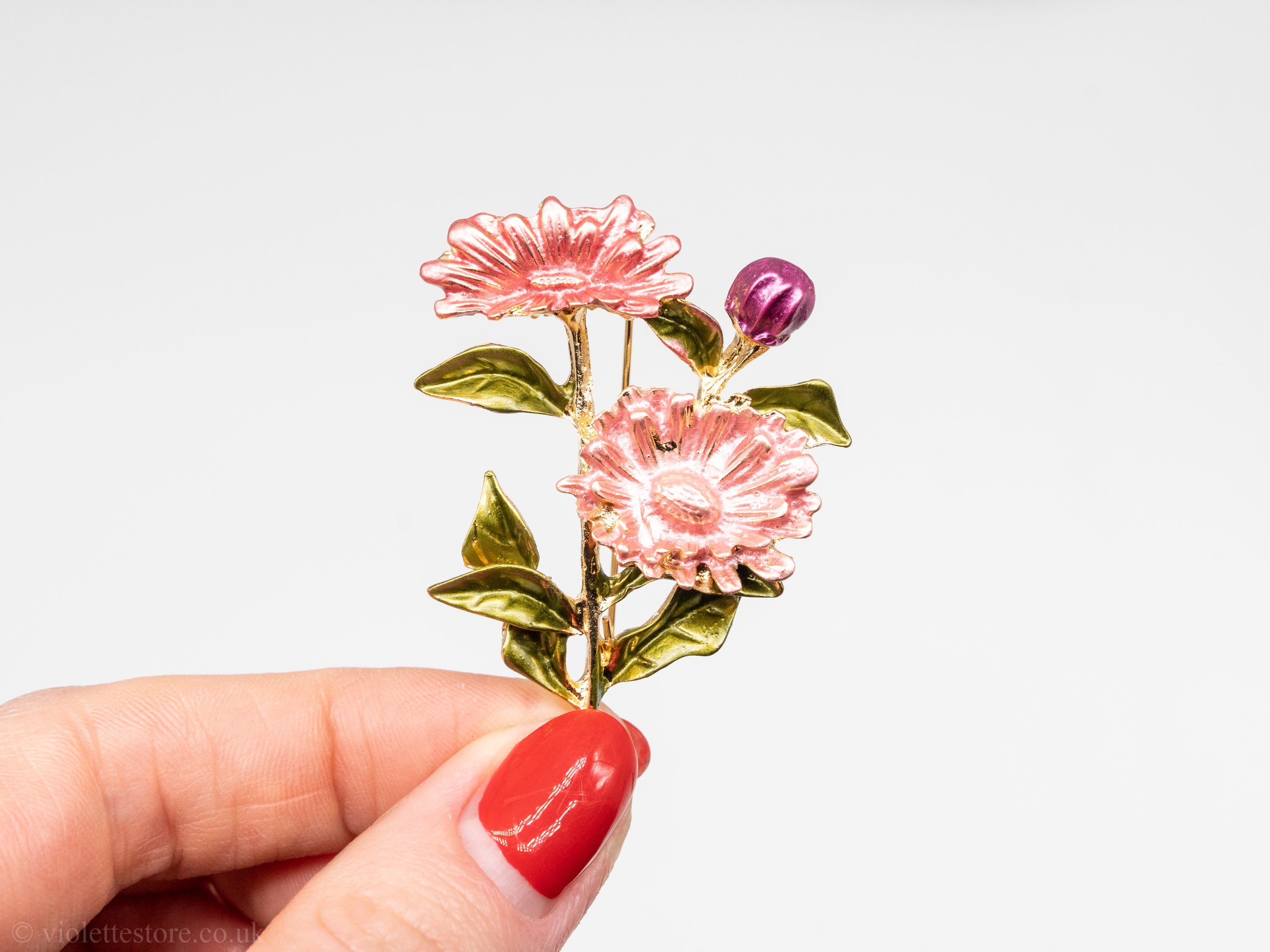 Vintage flower shop pins brooches