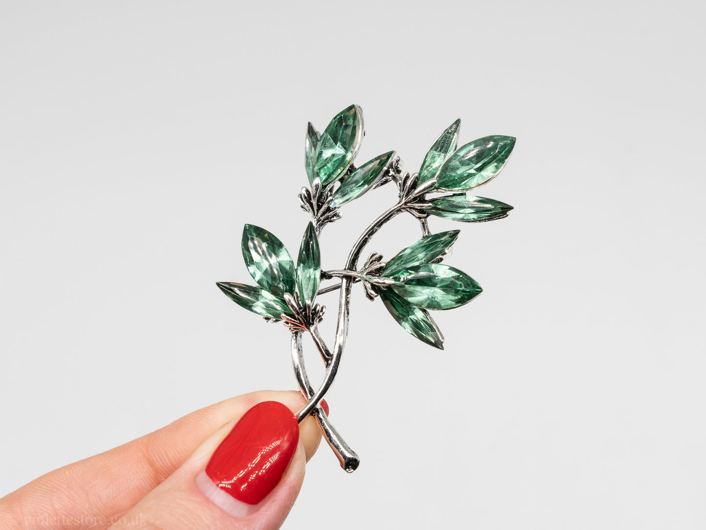 Green Crystal Lady Brooch