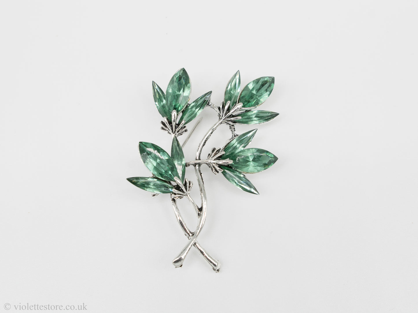 Green Crystal Lady Brooch