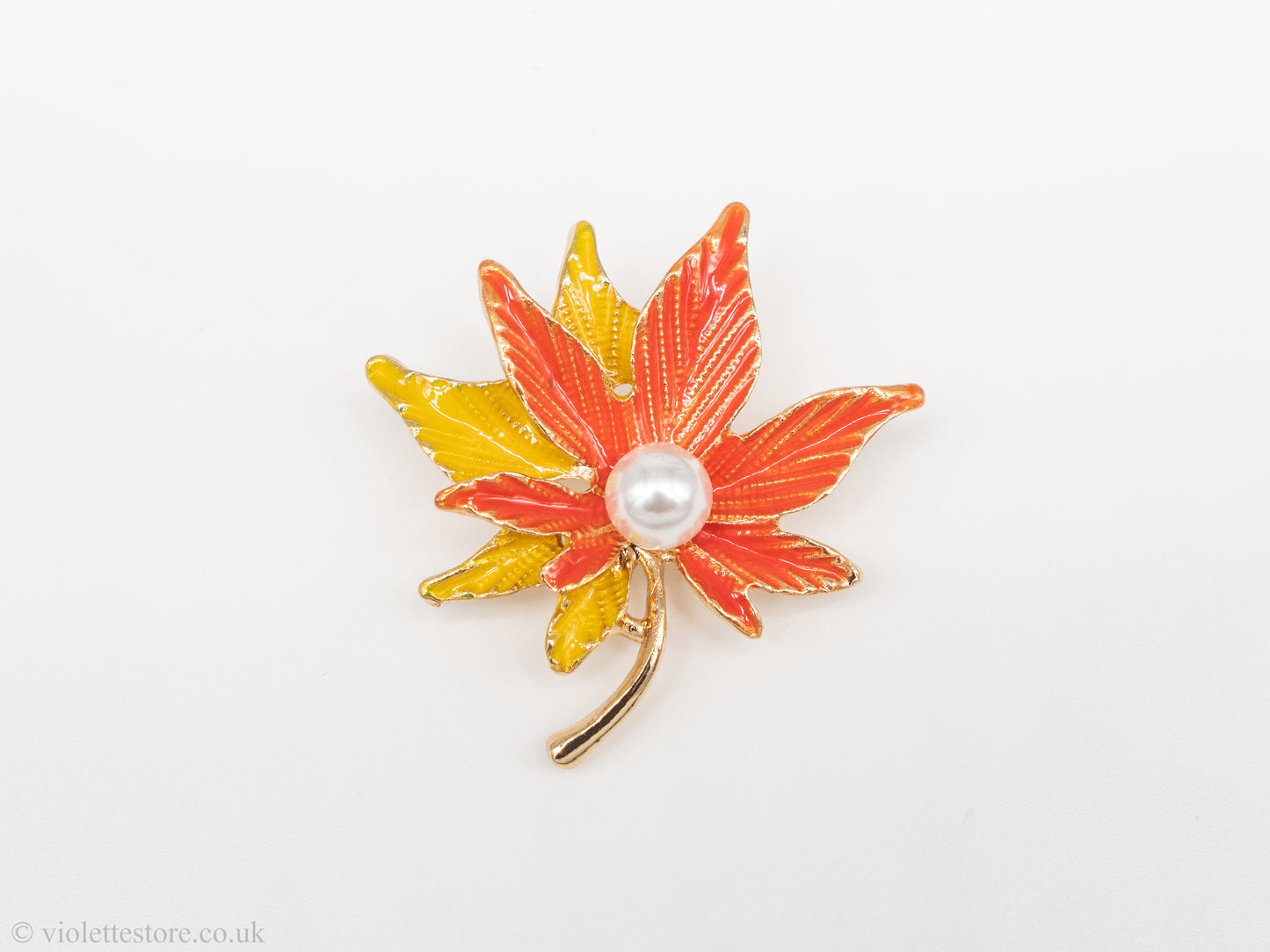 Cute Pearl Leaf Brooch