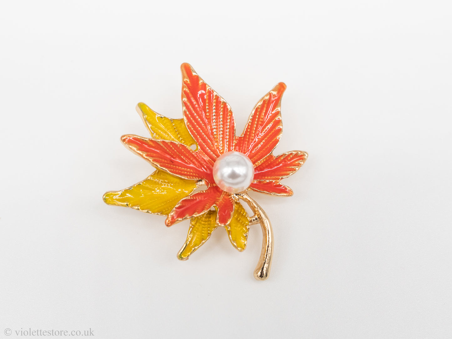 Cute Pearl Leaf Brooch