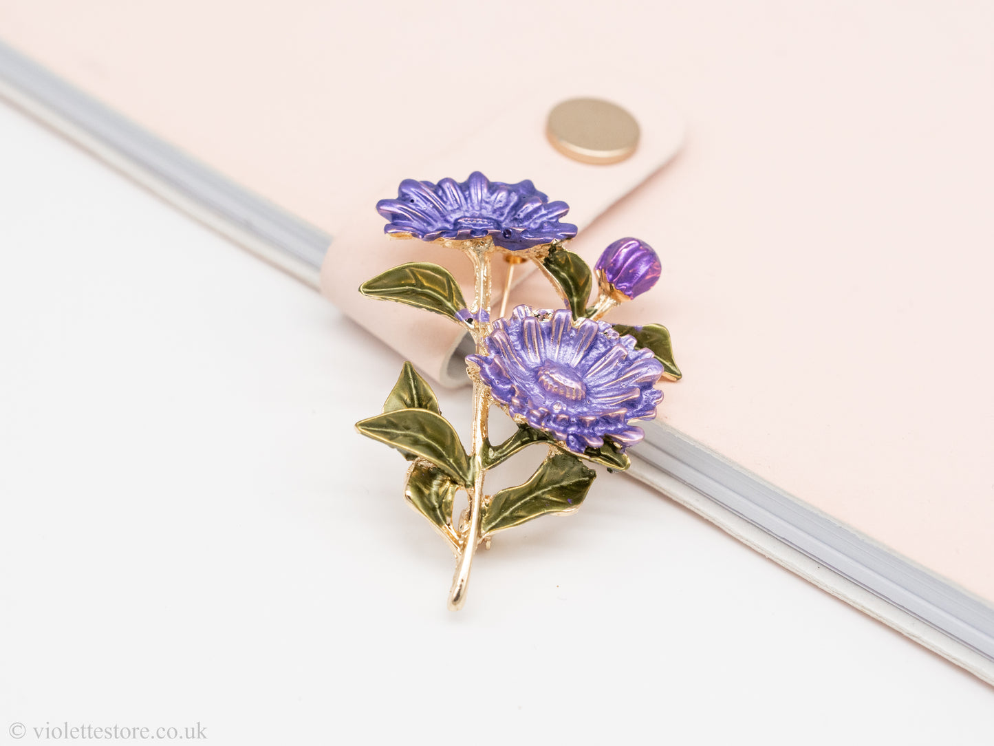 floral purple brooch