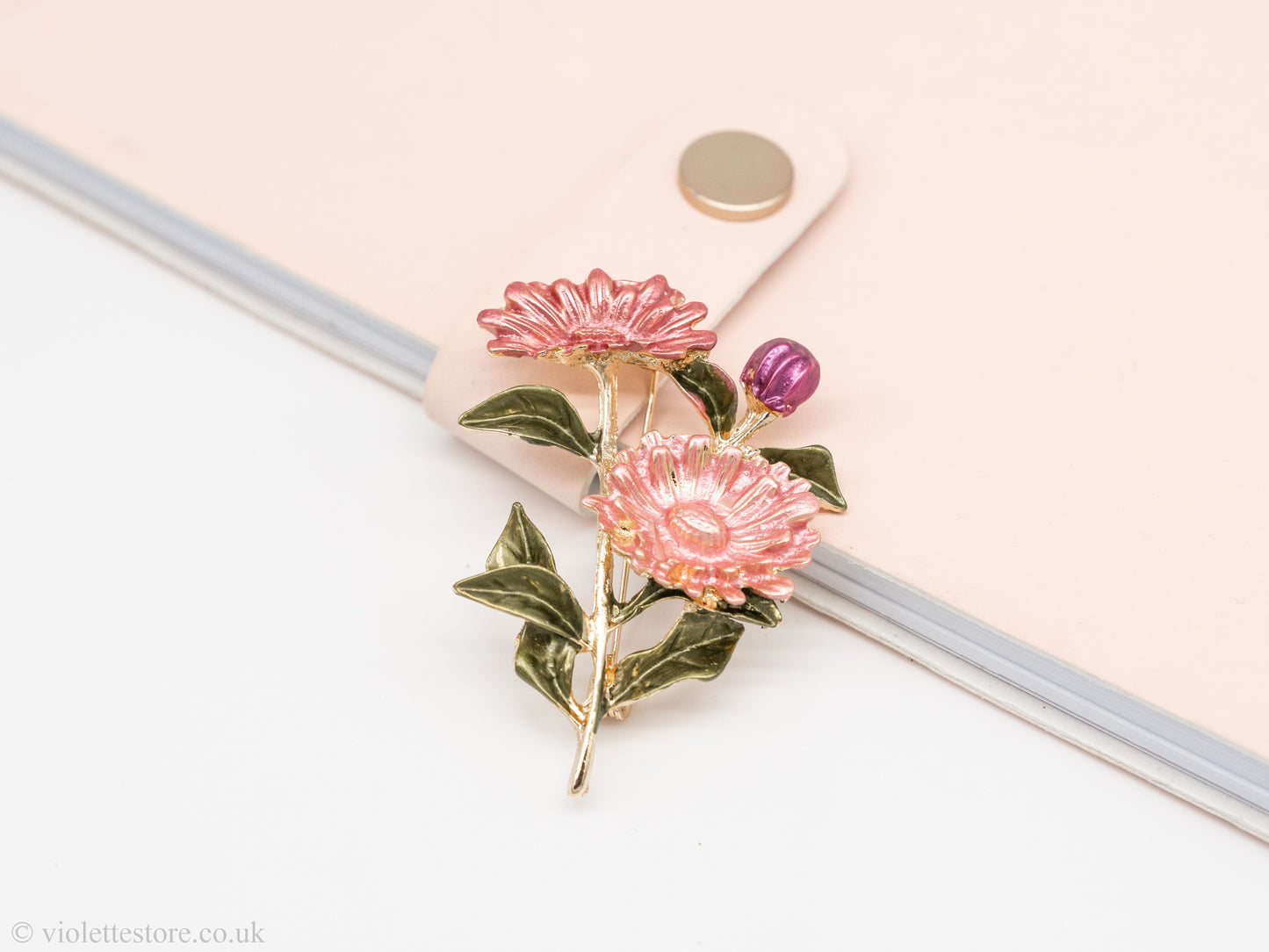 pink flower brooch, women brooch