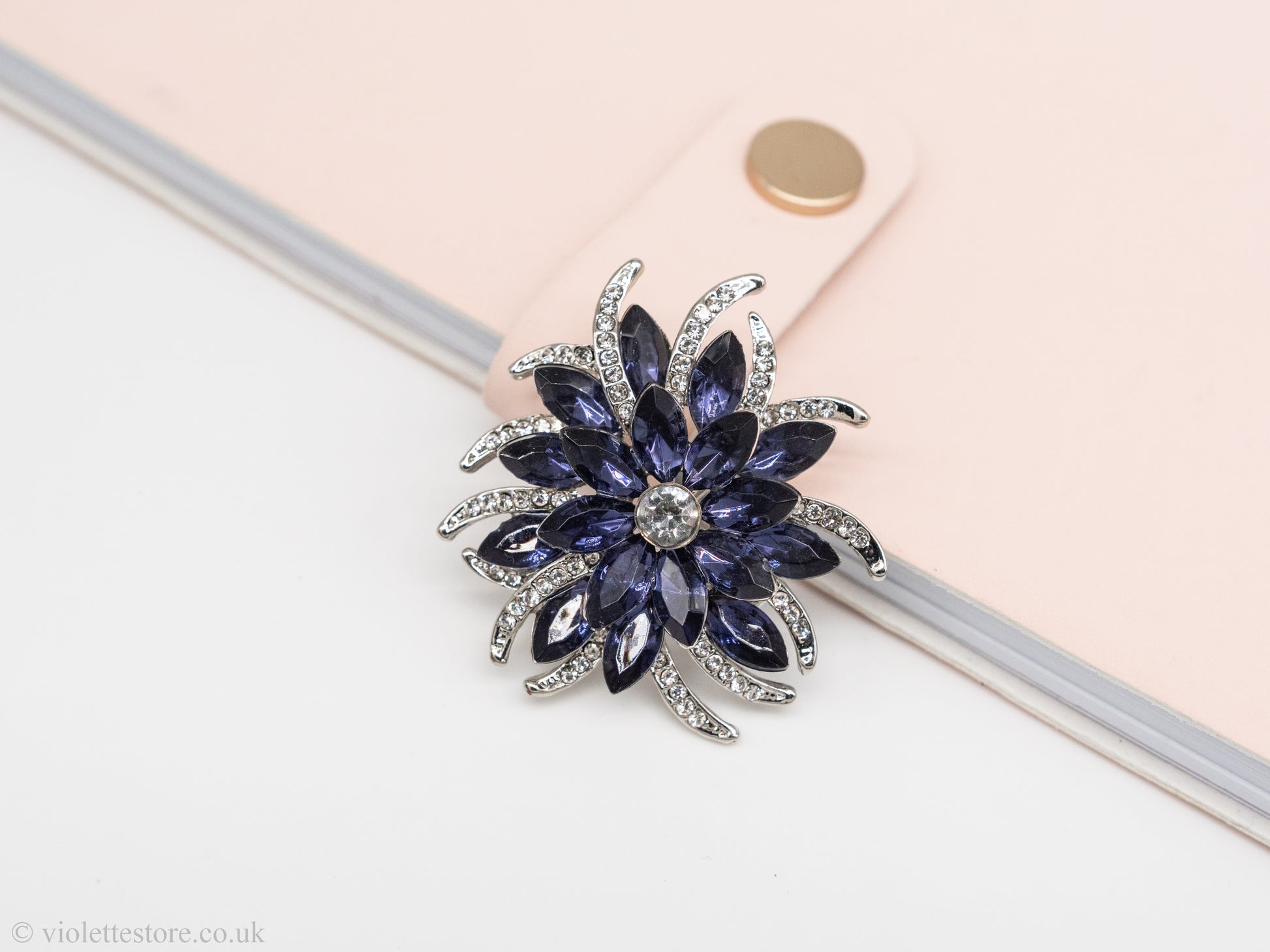 blue crystal brooch, woman brooch