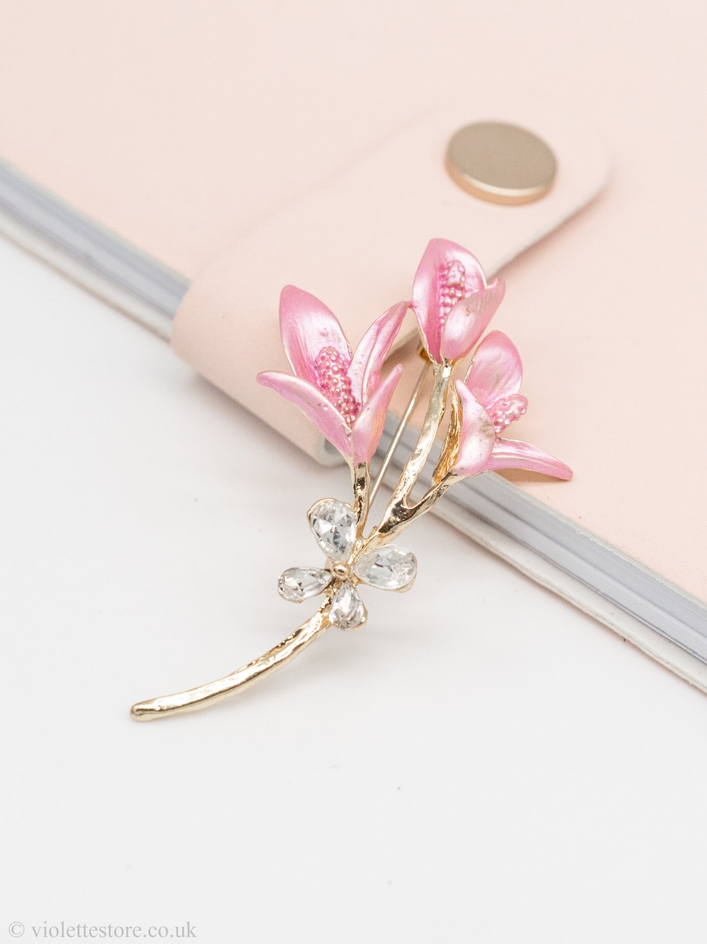 Pink Flower Brooch