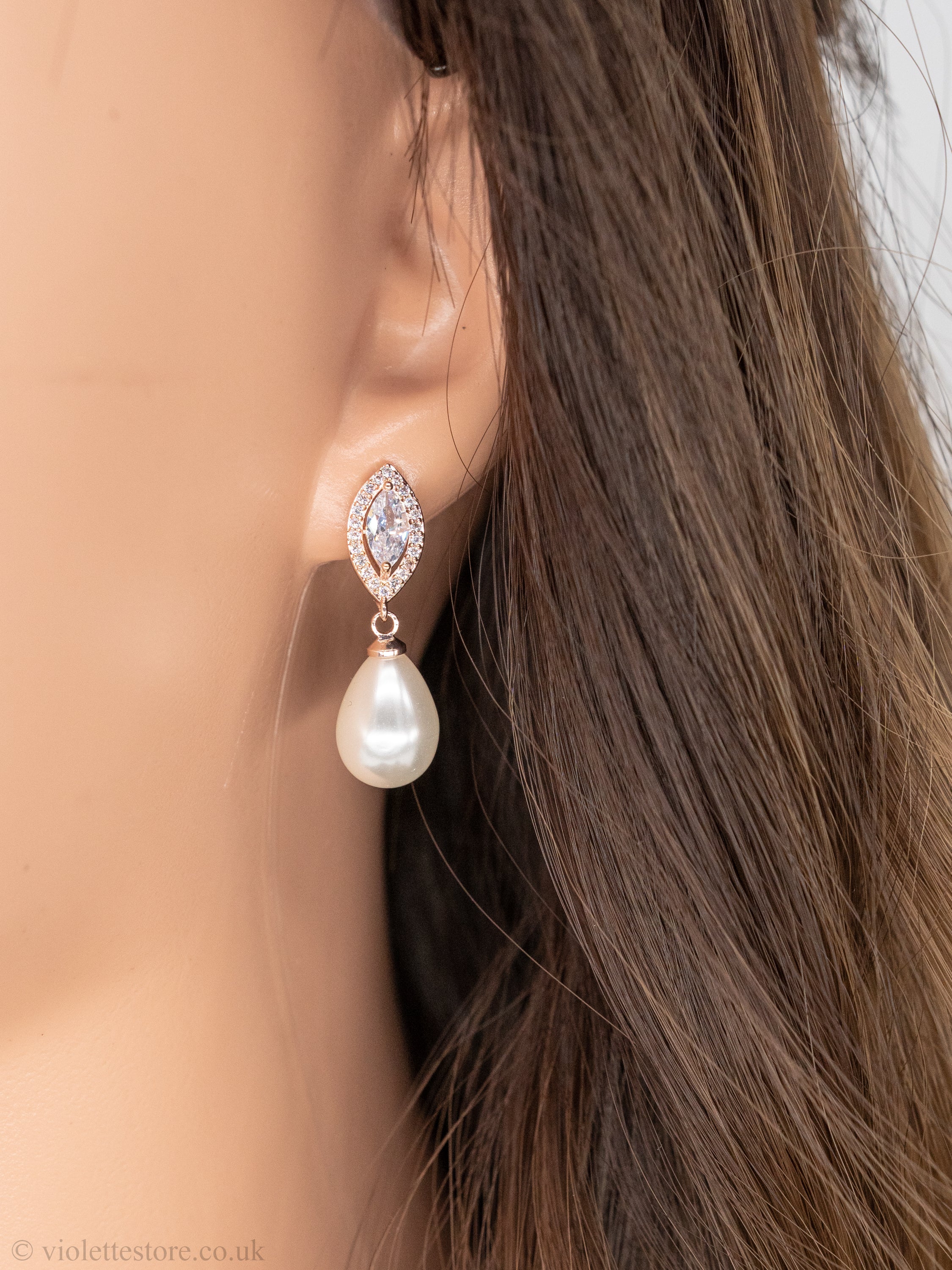 Diamond and pearl earrings on sale wedding