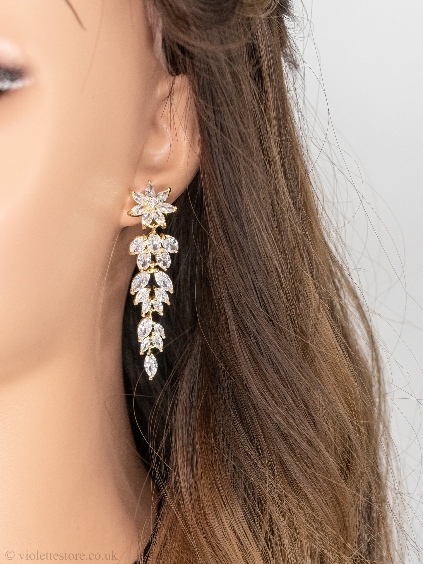 Tasha Long CZ Earrings