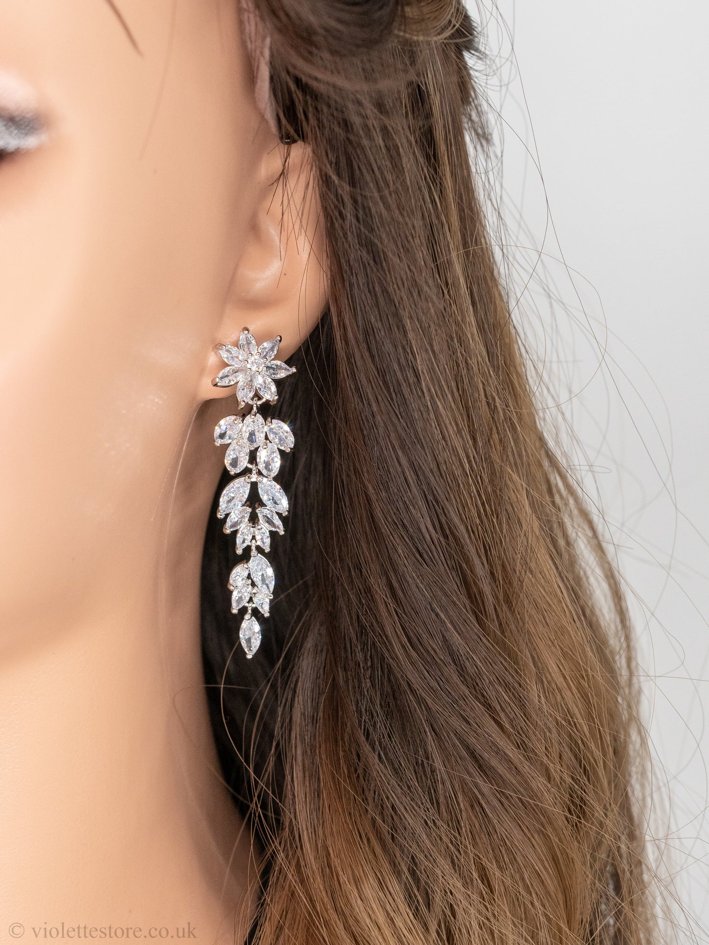 Tasha Long CZ Earrings